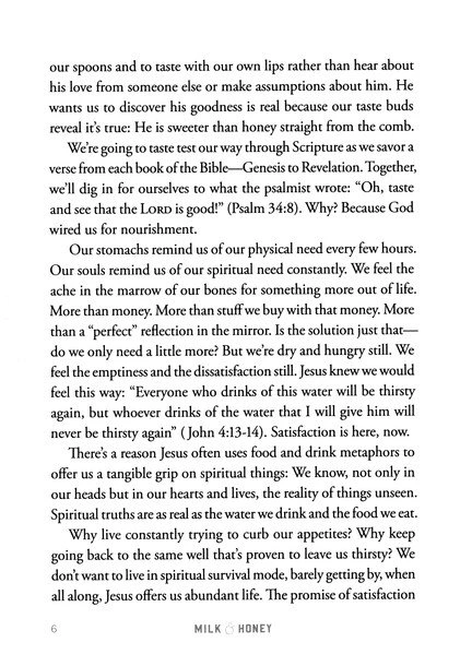 Milk and Honey, Taste & See, original printed page 6