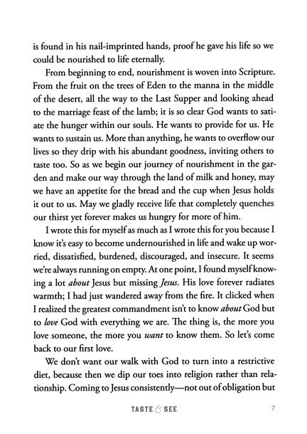 Milk and Honey, Taste & See, original printed page 7